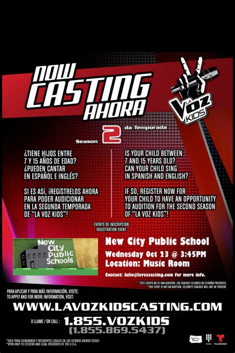 La Voz Kids casting flyer | Auditions Free