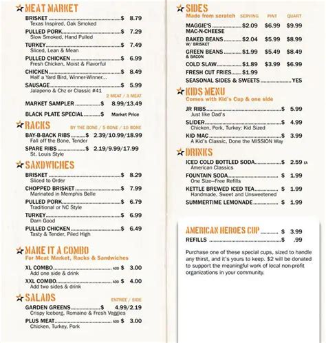 Mission BBQ Menu, Menu for Mission BBQ, Orange Park, Jacksonville ...