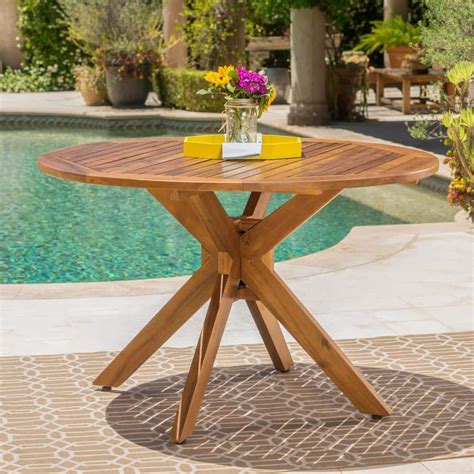 Round Wooden Outdoor Table