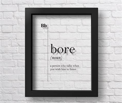 TRANSPARENT Bore Definition Poster Teacher Gifts Dorm College Wall Art ...