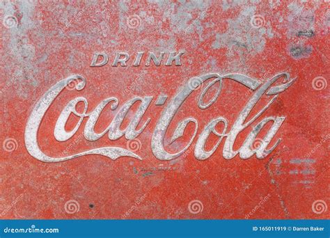 Vintage Metal Coca Cola Logo Advertising Sign Editorial Stock Image ...