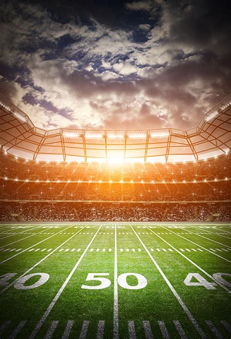 Sunset Stadium Football Field Backdrop for Photography LV-311 – Dbackdrop