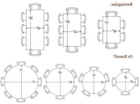 Circle Round Table Sizes Dimensions Drawings