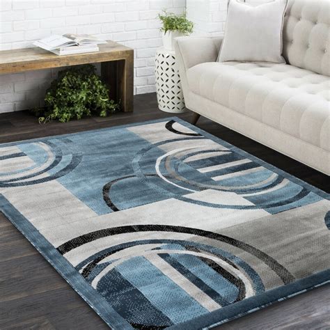 Orren Ellis Delana New Modern Blue/Grey/Ivory Area Rug & Reviews | Wayfair.ca