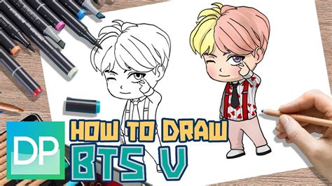 [DRAWPEDIA] HOW TO DRAW V TAEHYUNG FROM BTS CHIBI FIGURINES - STEP BY ...