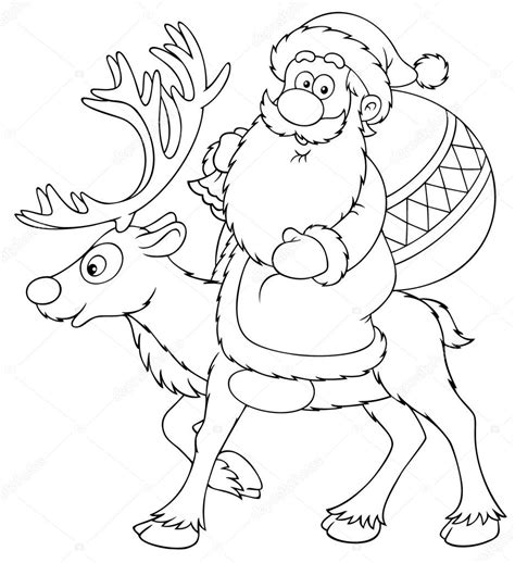 Santa And Reindeer Drawing at GetDrawings | Free download