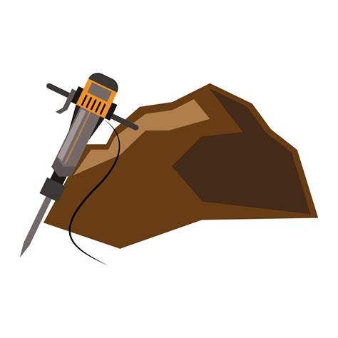 Mining drill and rocks work equipment 1968775 Vector Art at Vecteezy