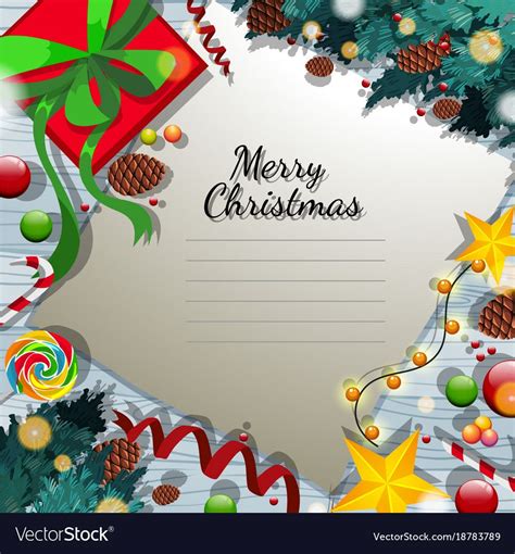 Merry Christmas Card Template With Present And Pertaining To Adobe Illustrator Christmas Card ...