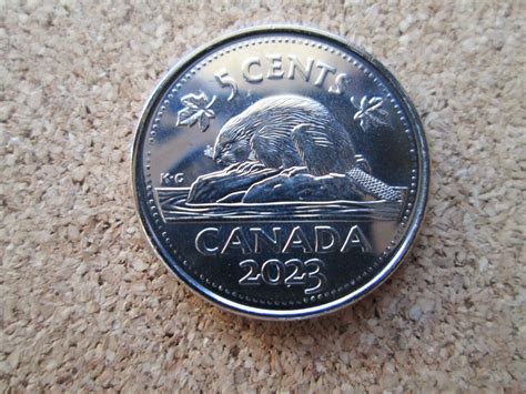 Canada 2023 5 Cents UNC from roll - BU Canadian Nickel - Queen ...