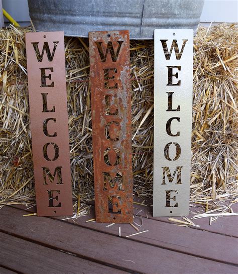 Vertical Metal Welcome Sign | Metal Wall Art | Monogram| Metal Art ...