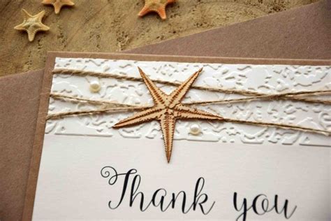 Rustic Beach Wedding Thank You Cards, Starfish Thank You Cards