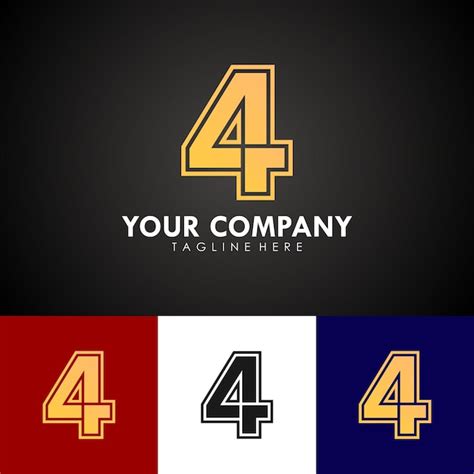 Premium Vector | Abstract yellow number 4 logo for your company