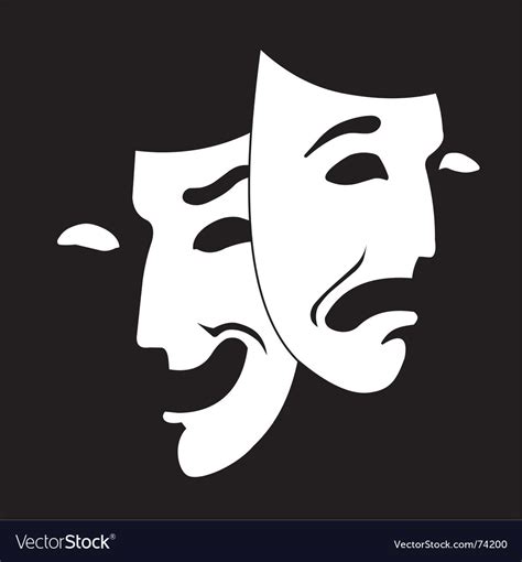 Theater mask Royalty Free Vector Image - VectorStock