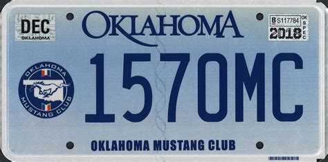 Mustang Club of America Oklahoma license plate (2nd issue)… | Flickr