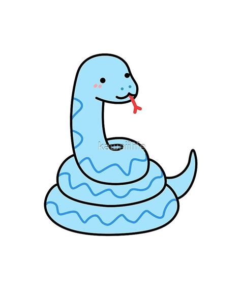 Kawaii Snake Sticker by kawaiilife | Cute easy drawings, Cute animal ...