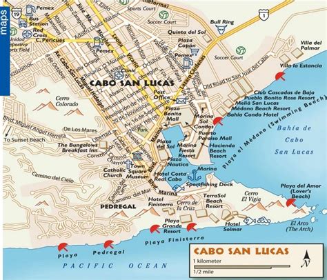 Cabo San Lucas tourist map | Cabo san lucas, Cabo san lucas map, Cabo