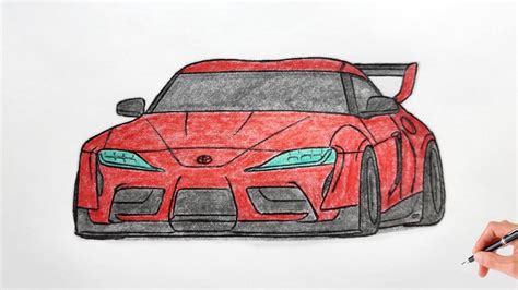 How to draw a TOYOTA SUPRA A90 2019 / drawing a 3d car / coloring supra ...