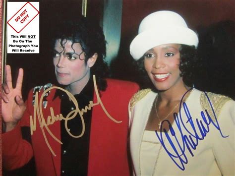 Michael Jackson Whitney Houston Autograph Signed Photo Jacko - Etsy