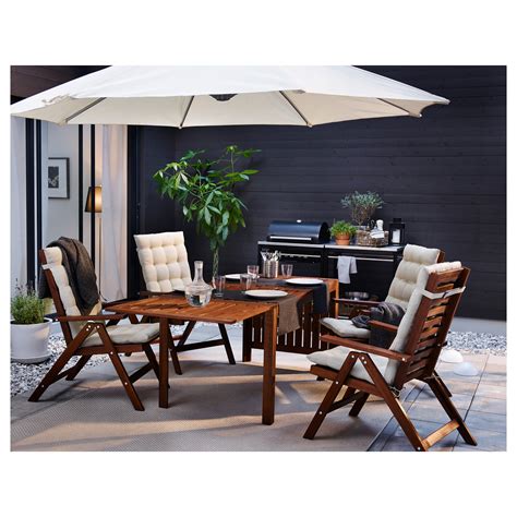 ÄPPLARÖ Reclining chair, outdoor, foldable brown stained - IKEA | Muebles de exterior, Sillas ...
