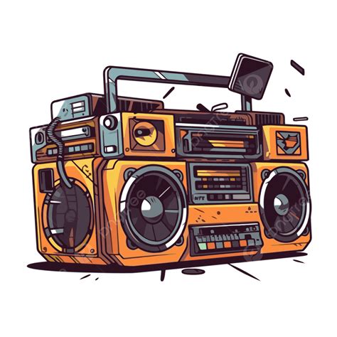 Boombox Clipart Ilustrasi Kartun Boombox Pada Latar Belakang Putih ...