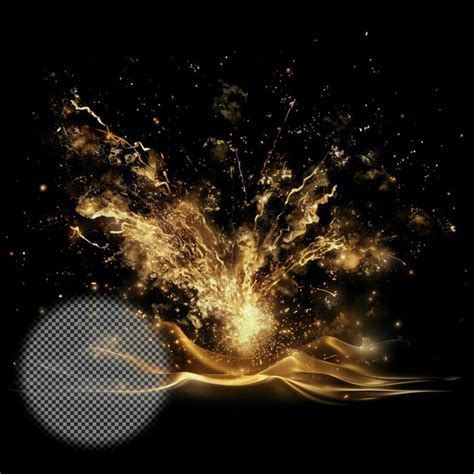 Premium PSD | Golden particles effect isolated transparent background