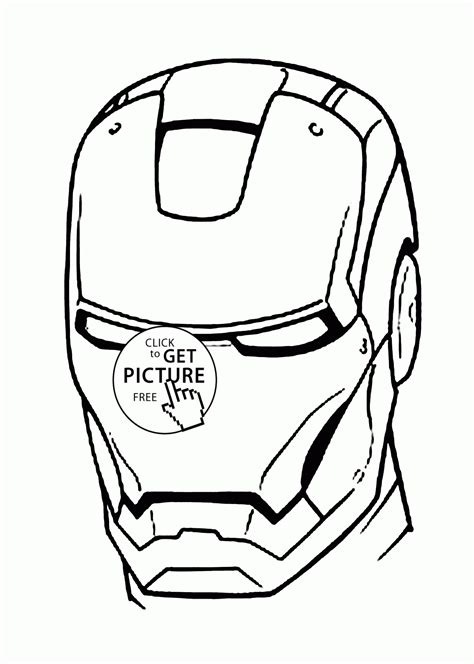 Iron Man Mask Coloring Pages For Kids Printable Free - Free Printable ...