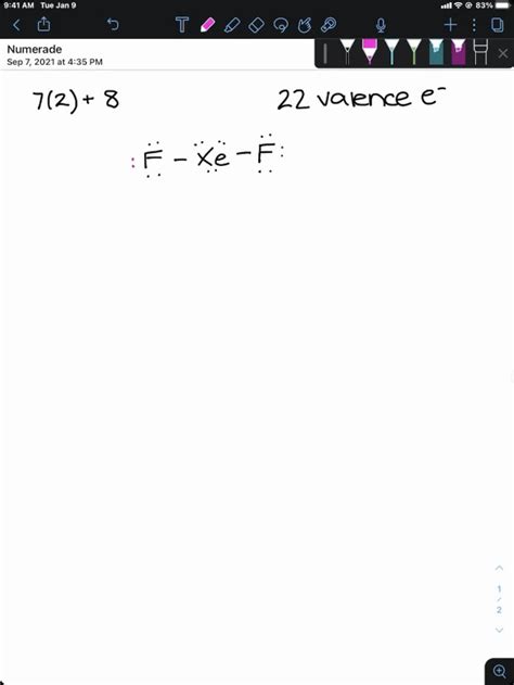 How many valence electrons are there in a XeF 2 molecule? Use hybrid orbitals to describe the ...