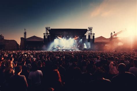 Premium AI Image | Rock concert in a large area with many visitors