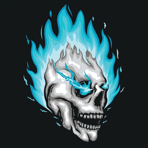 Blue Fire Skull