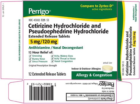 Cetirizine Hydrochloride and Pseudoephedrine Hydrochloride (Perrigo New York Inc) CETIRIZINE ...