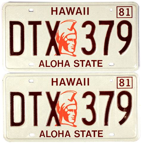 1981 Hawaii License Plates | Brandywine General Store