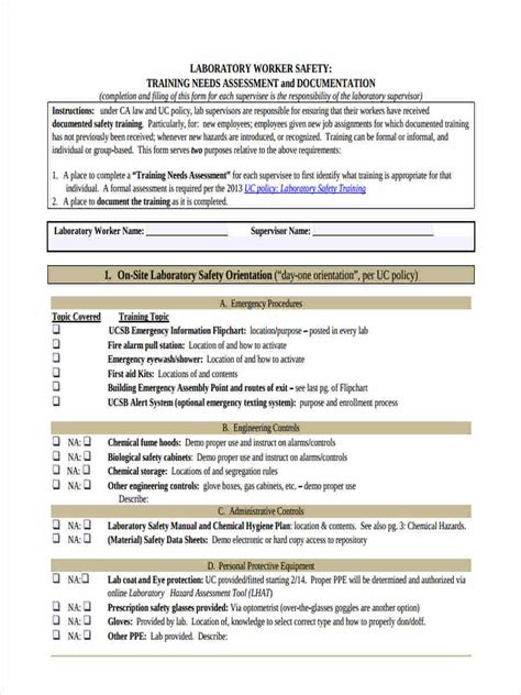 Training Needs Assessment Template Doc - The Templates Art