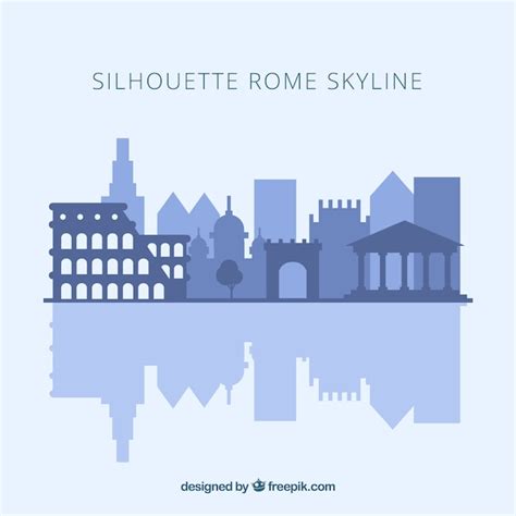 Free Vector | Skyline silhouette of rome