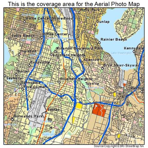 Aerial Photography Map of Tukwila, WA Washington