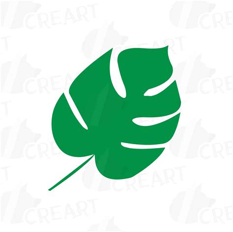 Tropical leaf silhouette clip art pack, black and green palm leaf ...