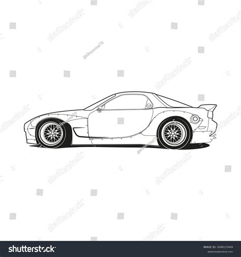 Car Outline Line Art Coloring Page Stock Vector (Royalty Free ...