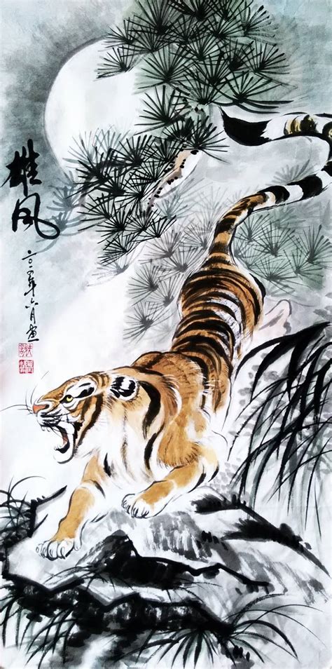 【purely hand-painted】Chinese traditional painting —— tiger Painting by ...