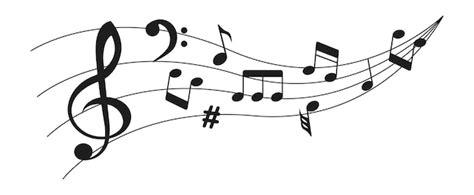 Premium Vector | Music notes with line drawing musical sound waves.