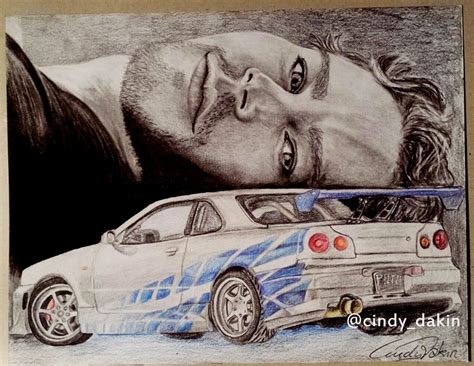 Paul Walker and Nissan Skyline by CindyDakin | Paul walker, Paul walker ...