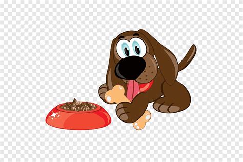 Dog Puppy Cartoon Illustration, A dog eating bones, mammal, food png | PNGEgg