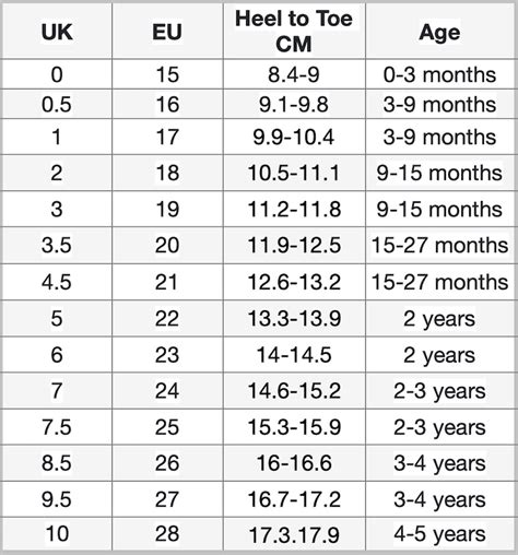 Ecco Shoes Size Chart