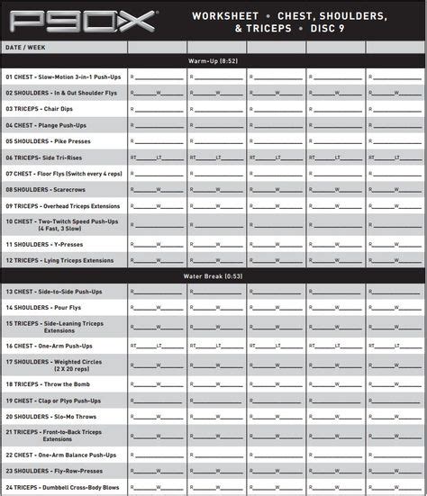 7 Best p90x images | P90x, P90x workout sheets, Workout sheets