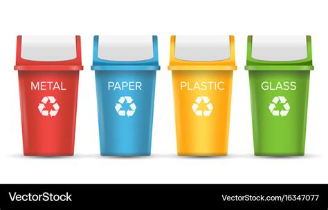 Colorful recycle trash bins set Royalty Free Vector Image