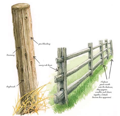 Wooden Fence Drawing at GetDrawings | Free download