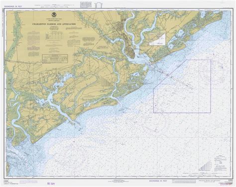 Charleston Harbor and Approaches Map South Carolina Chart | Etsy ...