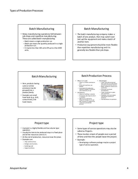 Types of production processes