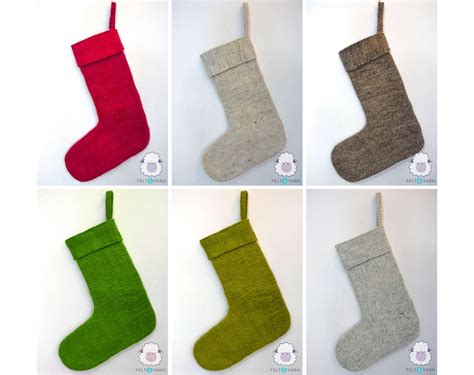 40x25cm Large Christmas Felt Stockings for Family - Felt and Yarn