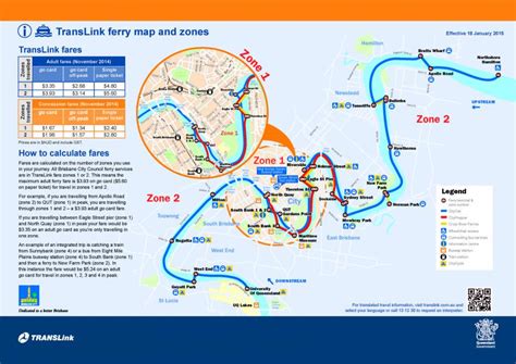 Brisbane River Ferry Map