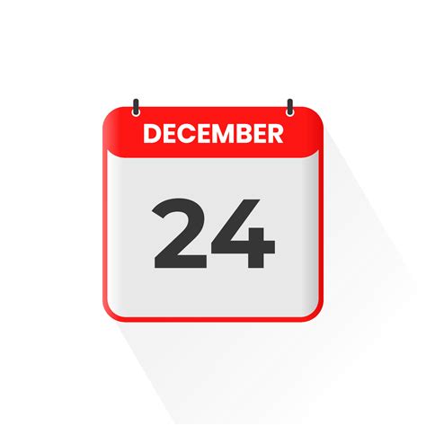 24th December calendar icon. December 24 calendar Date Month icon ...