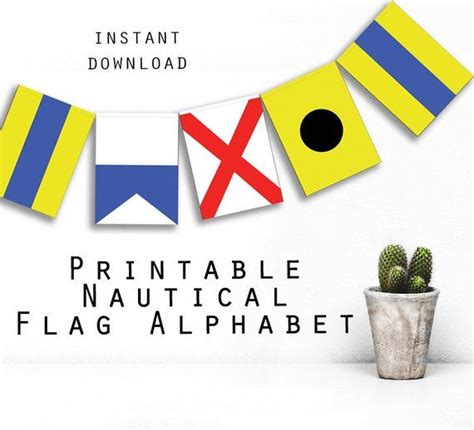 Printable Nautical Flags Alphabet. Instant digital download. For you to print and hang as banner ...